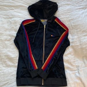Avaitor Nation Black Velvet Zip Hoodie